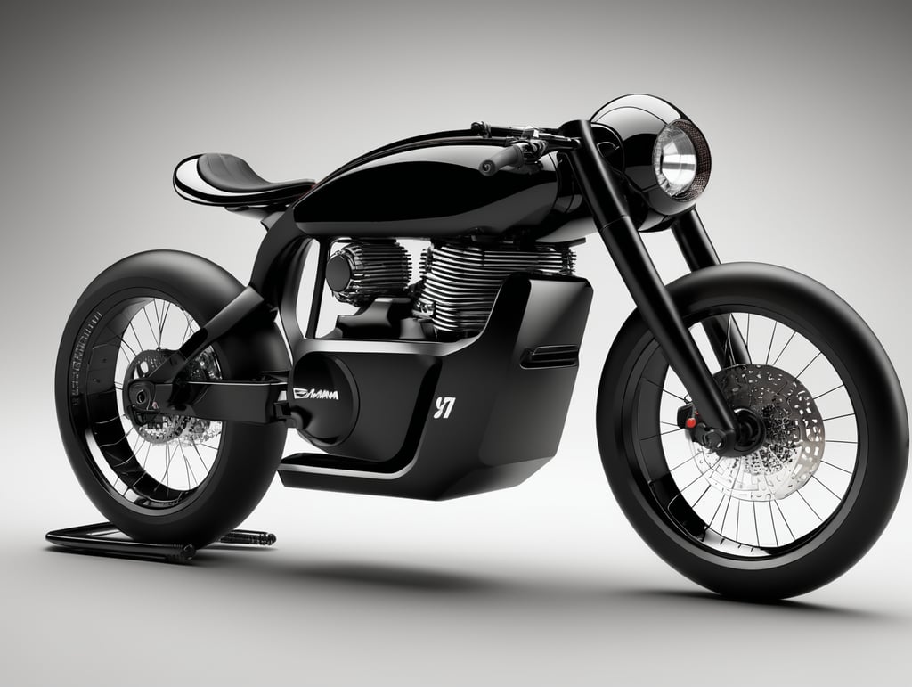 Ultra futuristic minimal design bike designed by 8k resolution, hyper realistic, detailed render, extremely complex and advanced chassis, natural dirt and debris detail, scuffs, designed by dieter rams, teenage engineering, stunning details, dark hues, product photo