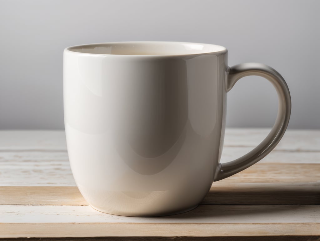 White strait ceramic mug, white background, isolated, mock up, mockup