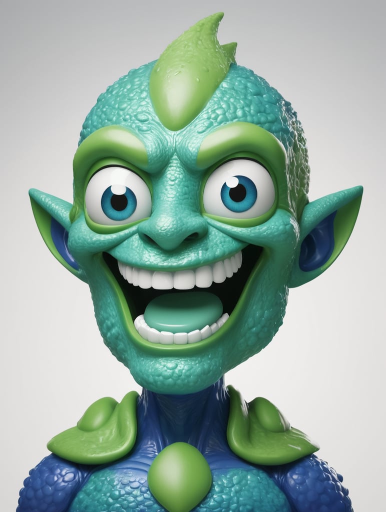 green and blue skin eistain mascot