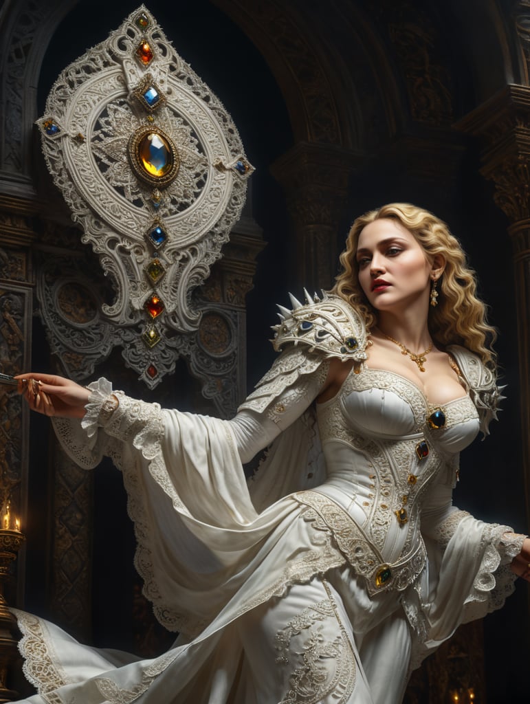 Madonna in white drees renaissanse
