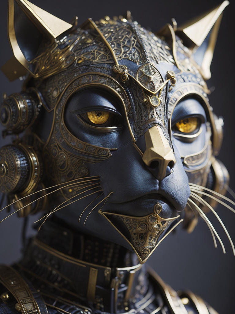 Masterpiece sculpture of an ornate bejeweled mechanical robot dog face, by annie swynnerton and diego rivera and nicholas roerich and jean delville, symbolist, dramatic lighting, god rays, elaborate geometric ornament, art brut, rich colors, smooth, sharp focus, extremely detailed, adolf wolfli and donato giancola