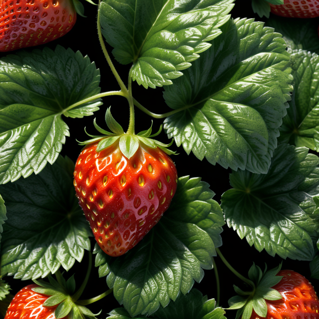 close up Strawberry Leaf on white background , clear, isolated, white background