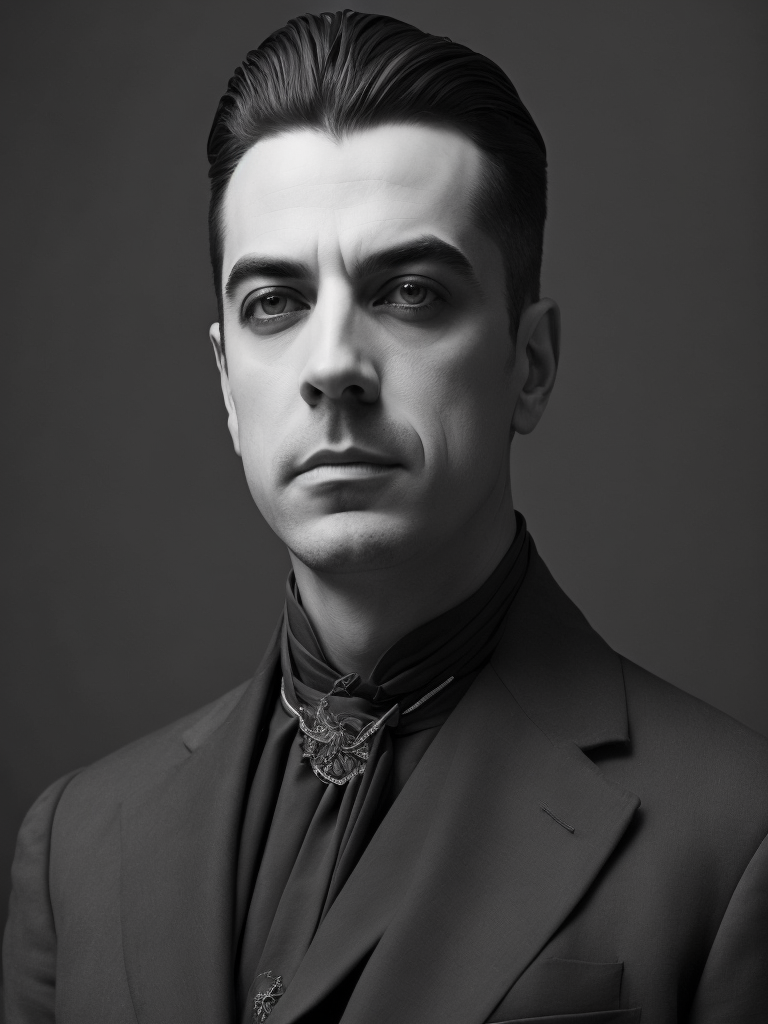 Portrait of Till Lindemann, Illustration, Concept Art, Cover Art, Gothic, detailed face, style of Santiago Caruso