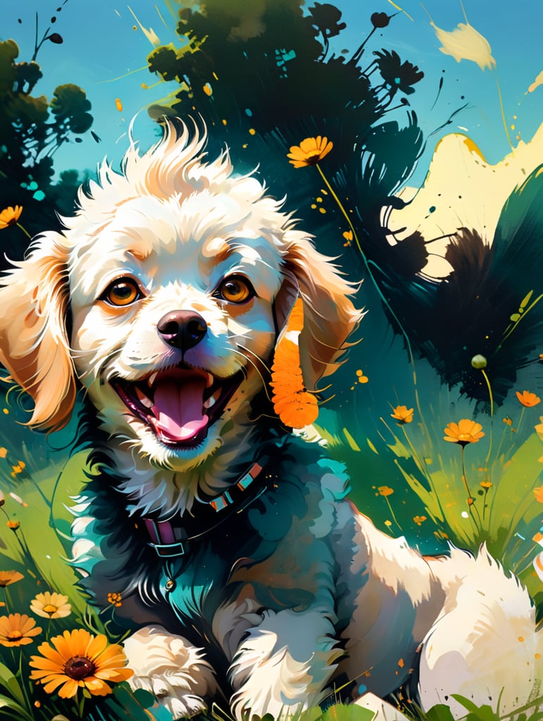 Cream toy poodle with longer legs