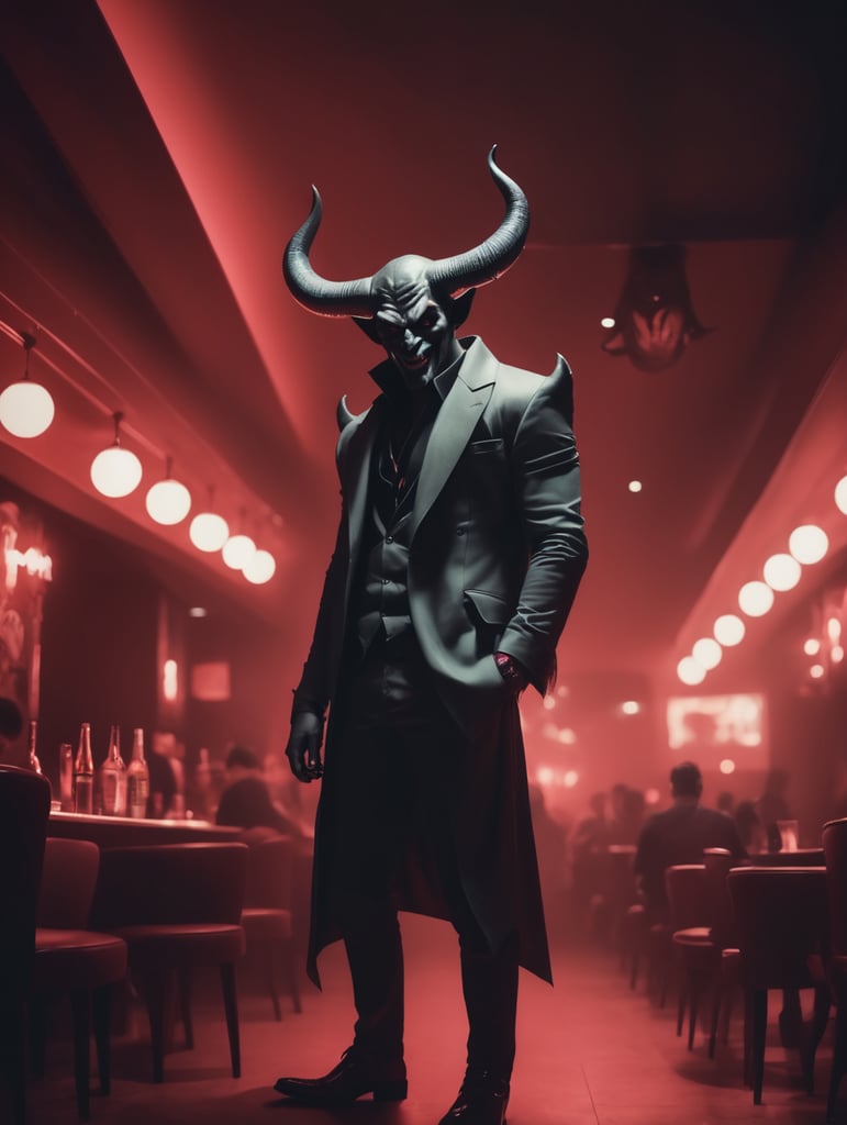 devil on a night club