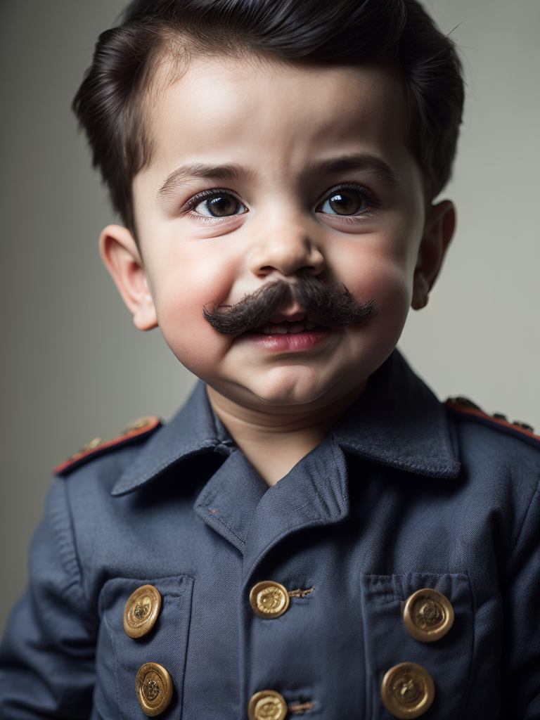 portrait of Joseph Stalin as a kid, 6 month old, happy emotions on his face