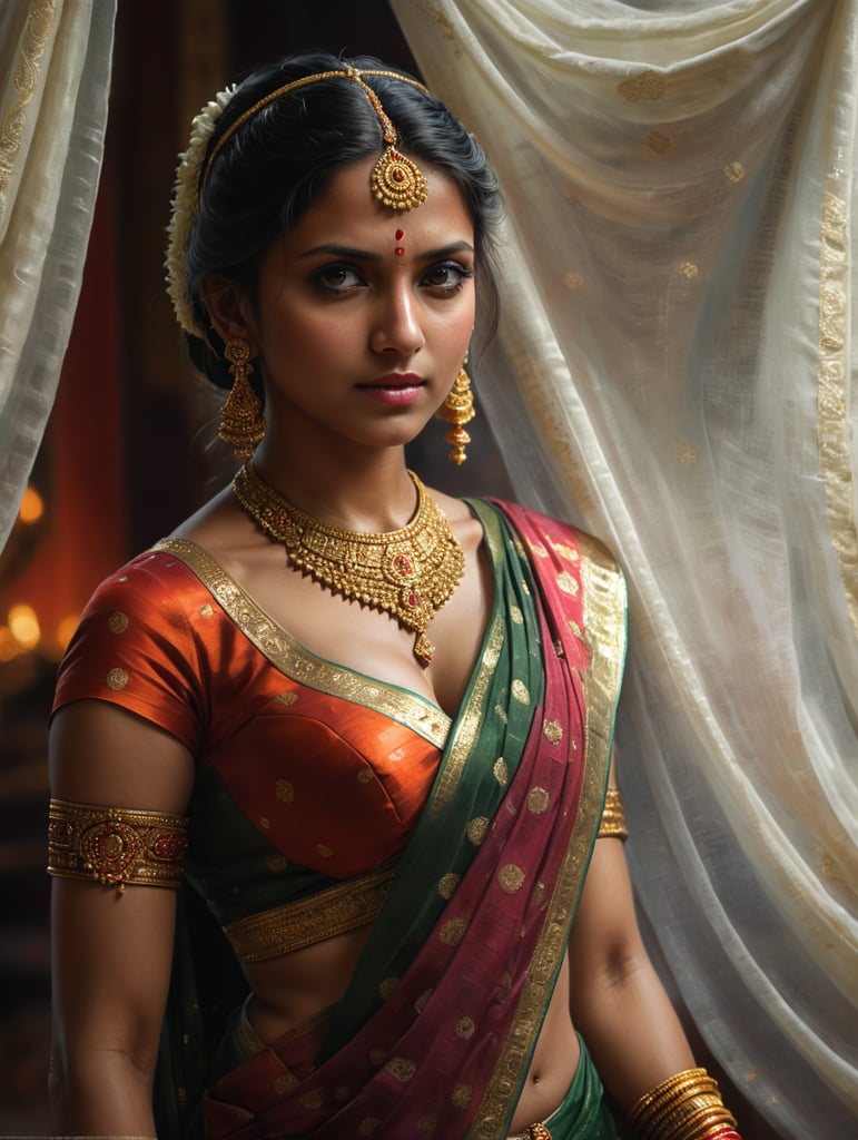 A girl in his marriage saree