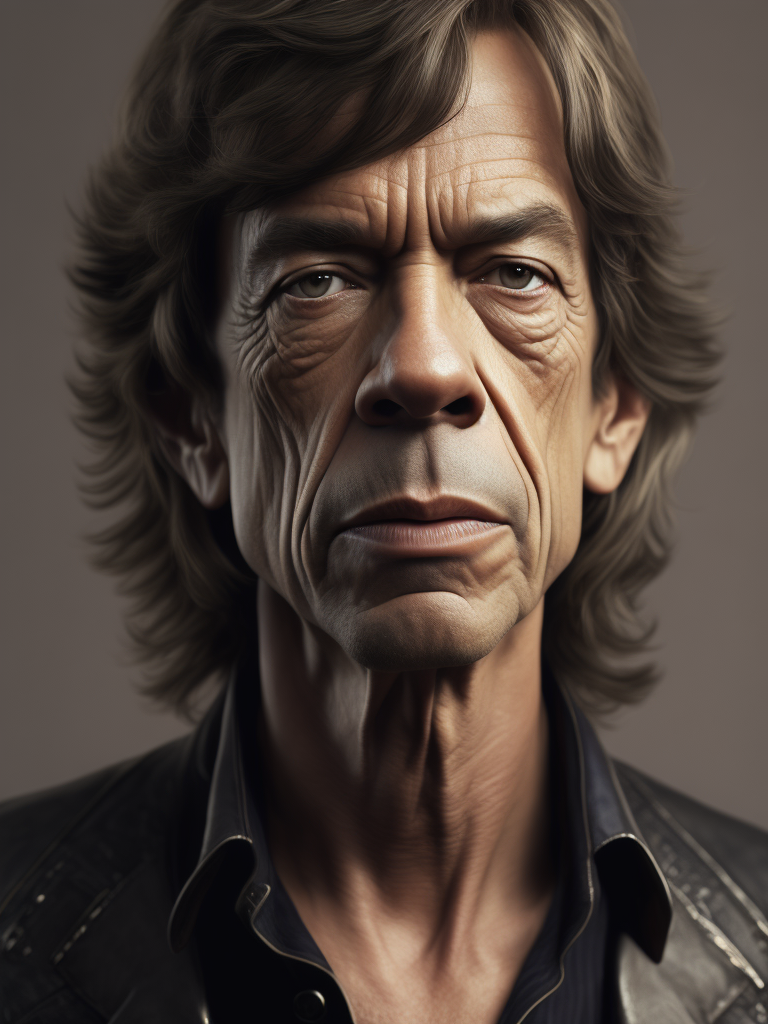 A highly detailed picture of Mick Jagger