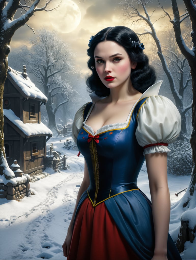 realistic snow white beautiful