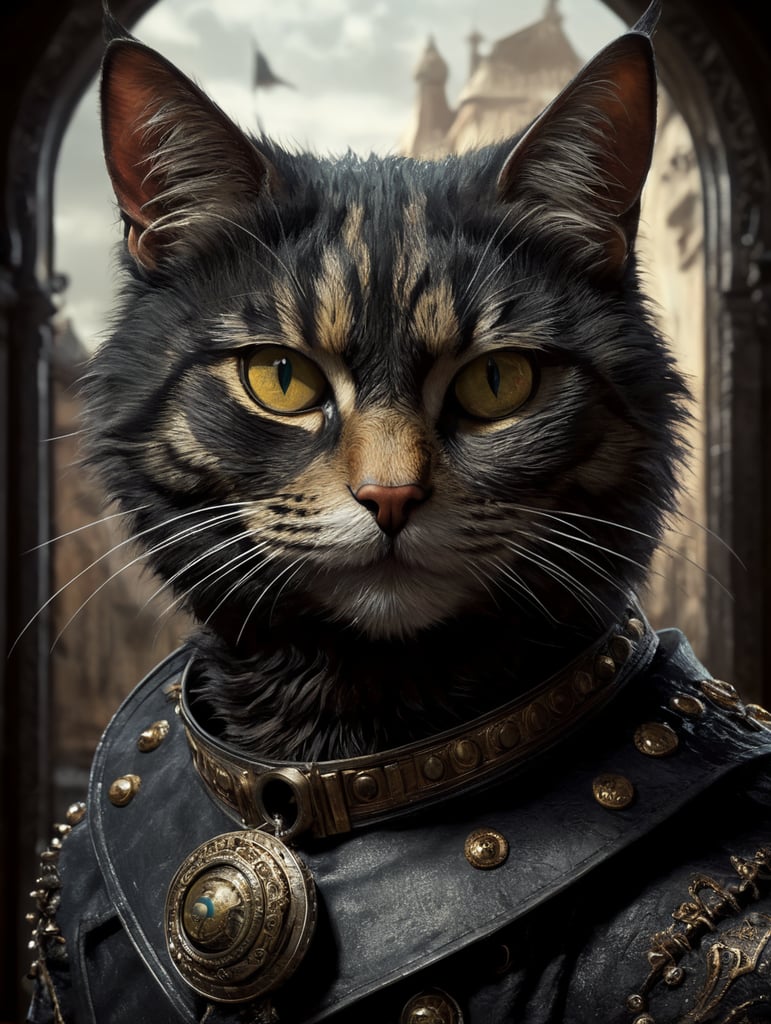 cat, in the style of Tim Burton and Tim Schafer