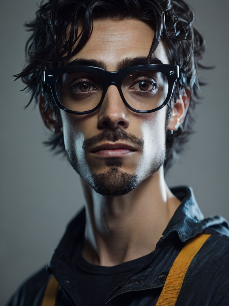 cartoon character with black glasses