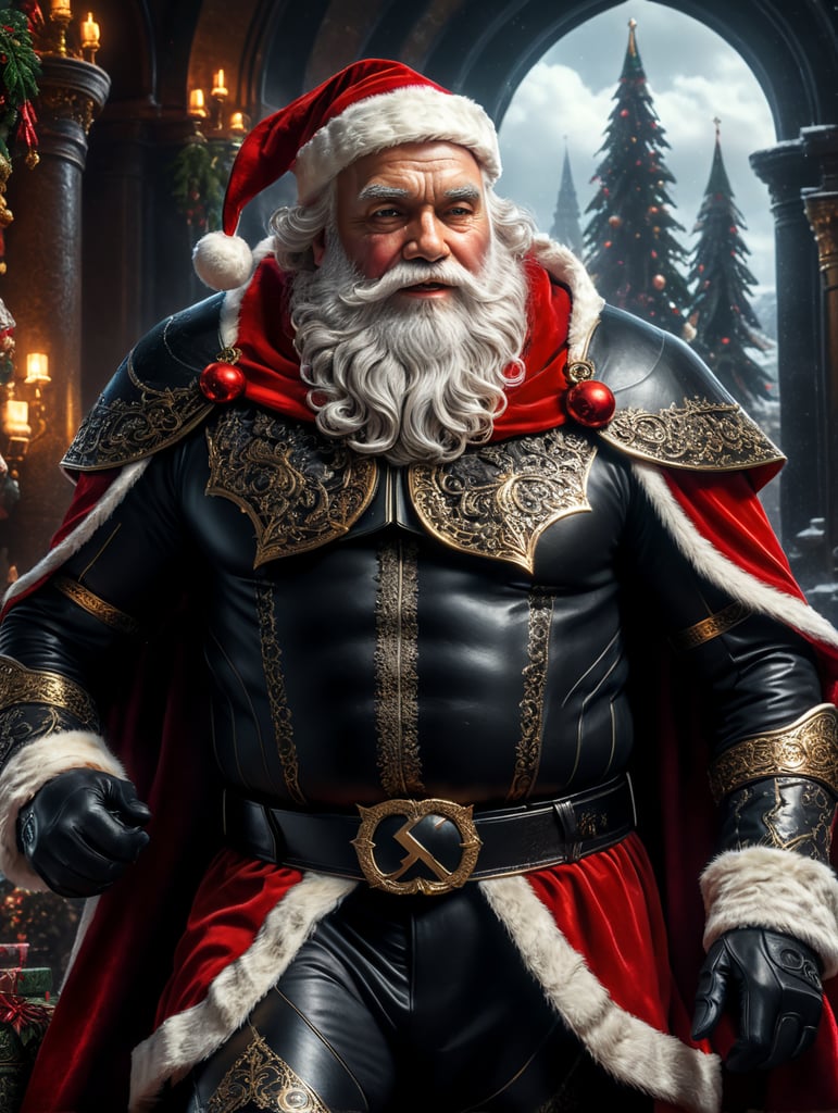 santa with black costume