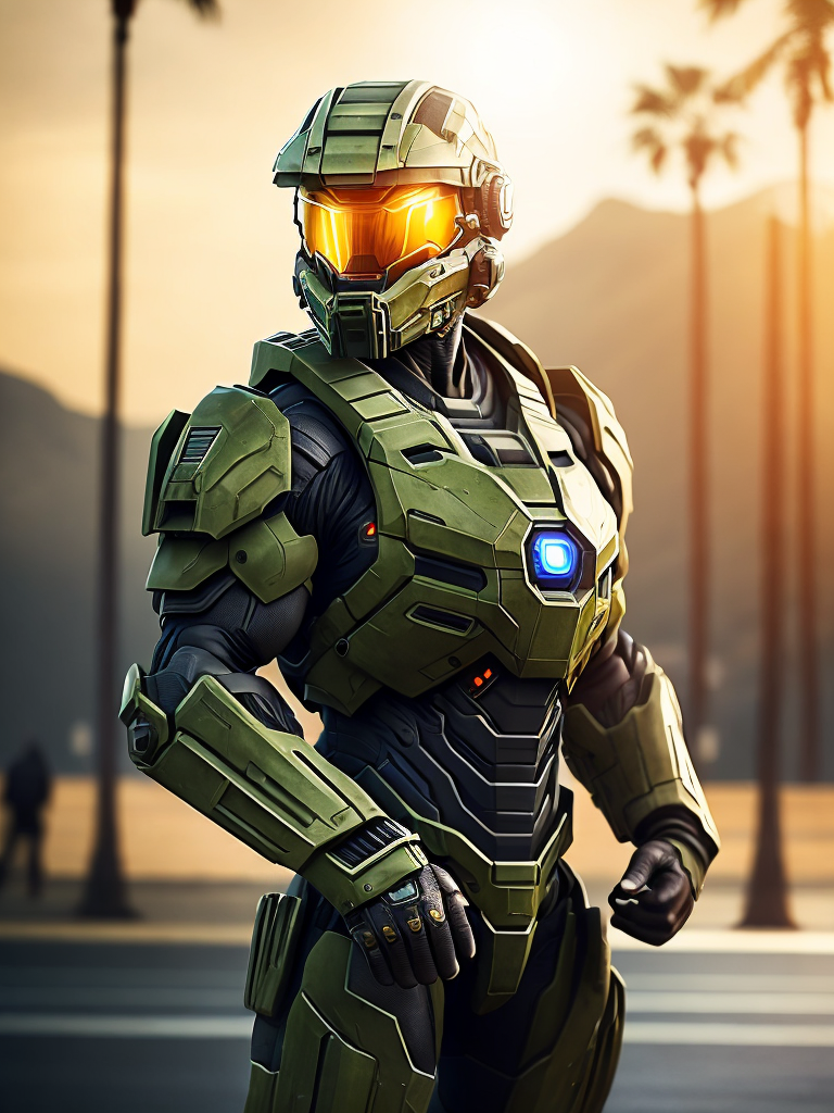 master chief, raw picture, ultra realistic, action movie,