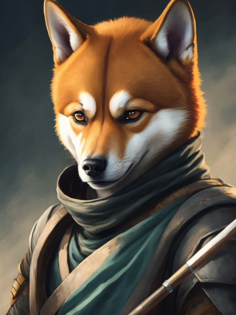 shiba inu dressed as a ninja