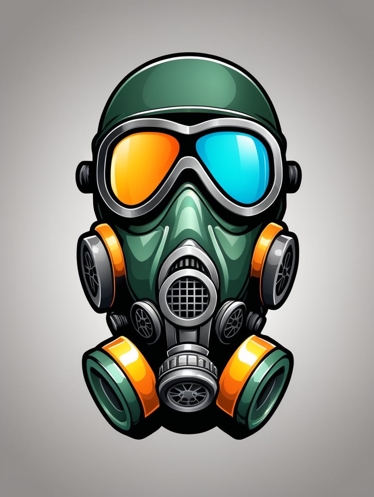 Soldier gas mask mascot logo, e-gaming, bright colors, Gaming Logo, vector image