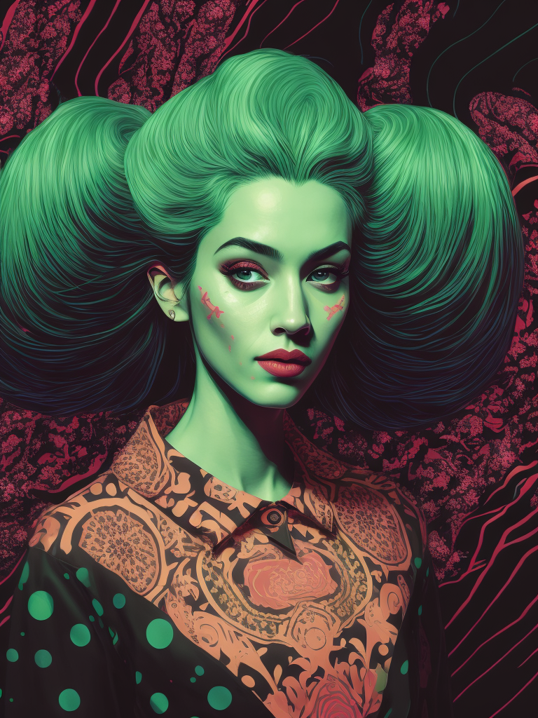 pink green black cream noise patterns risograph girl, happy surrealism, fashion, shot on sony, edited with Maya, Nuke, Blender, Fusion, Houdini