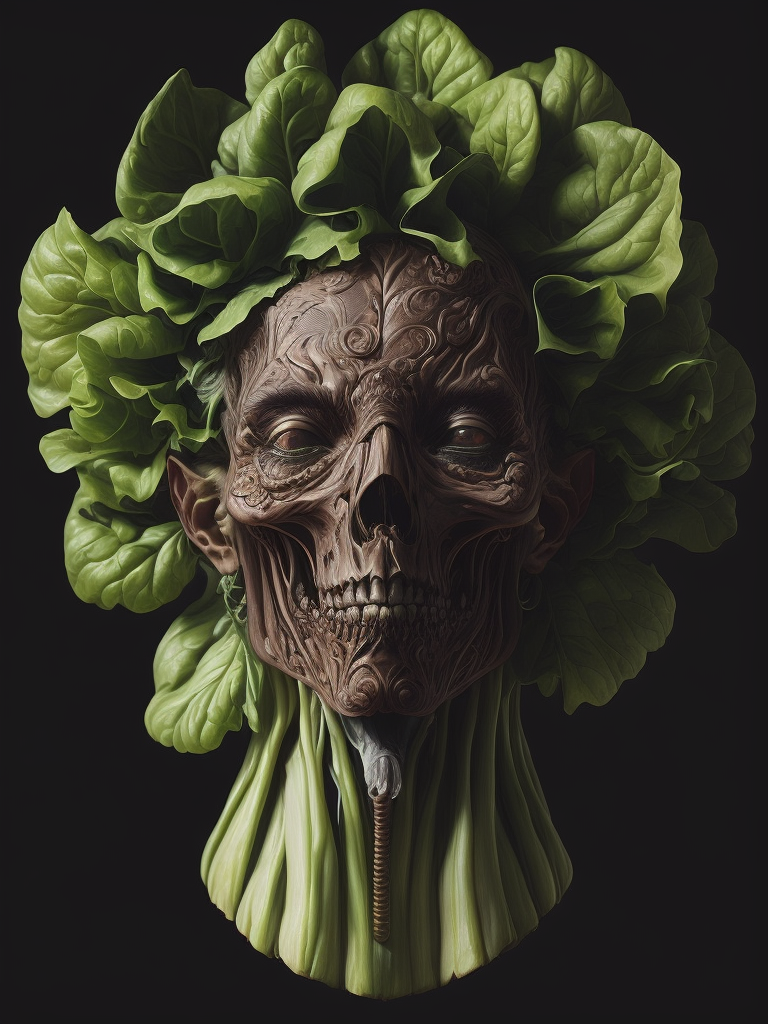 The anatomy of a head of lettuce, an ultrafine detailed painting by james jean, behance contest winner, vanitas, angular, altermodern