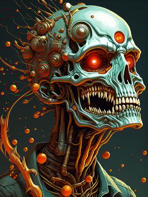 The anatomy of a zoombie head made of junk food, an ultrafine detailed painting by james jean, octopath traveler, behance contest winner, vanitas, angular, altermodern, surreal