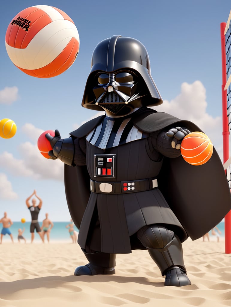 darth vader playing volleyball