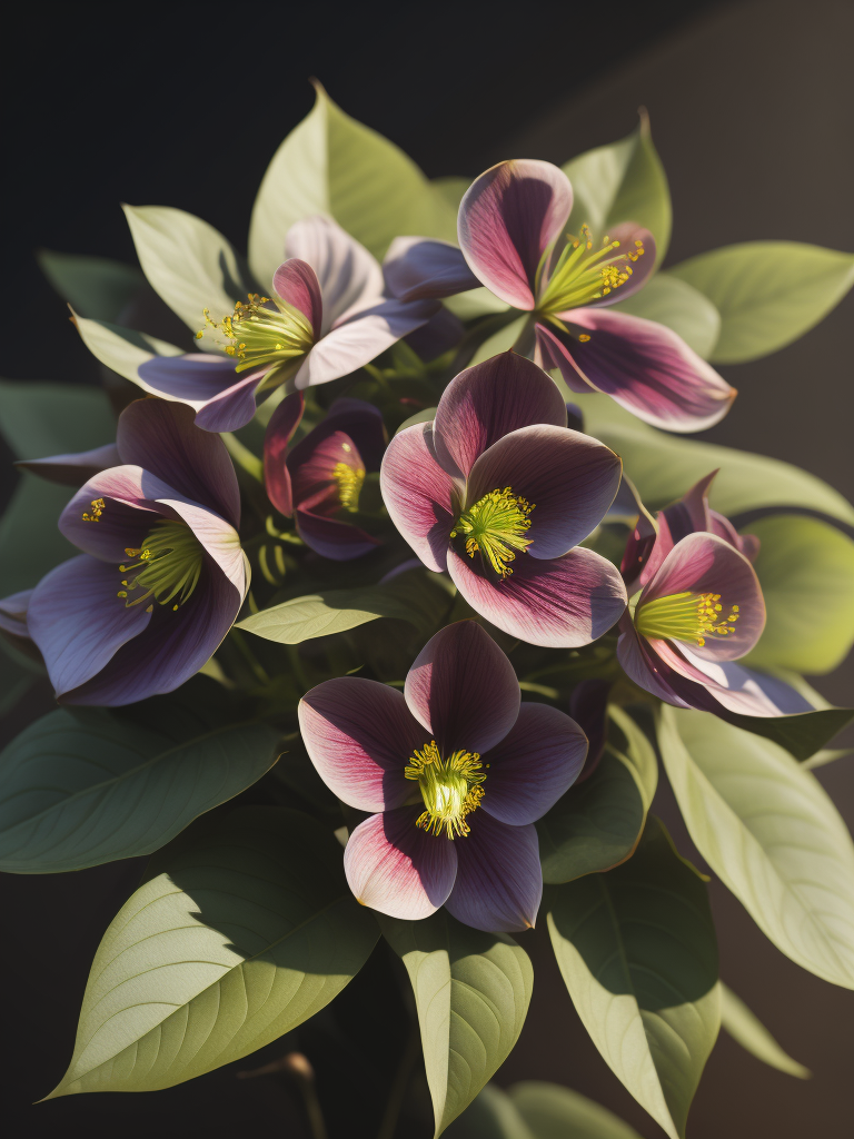 цветы морозник, очень яркие цвета, светит солнце в саду