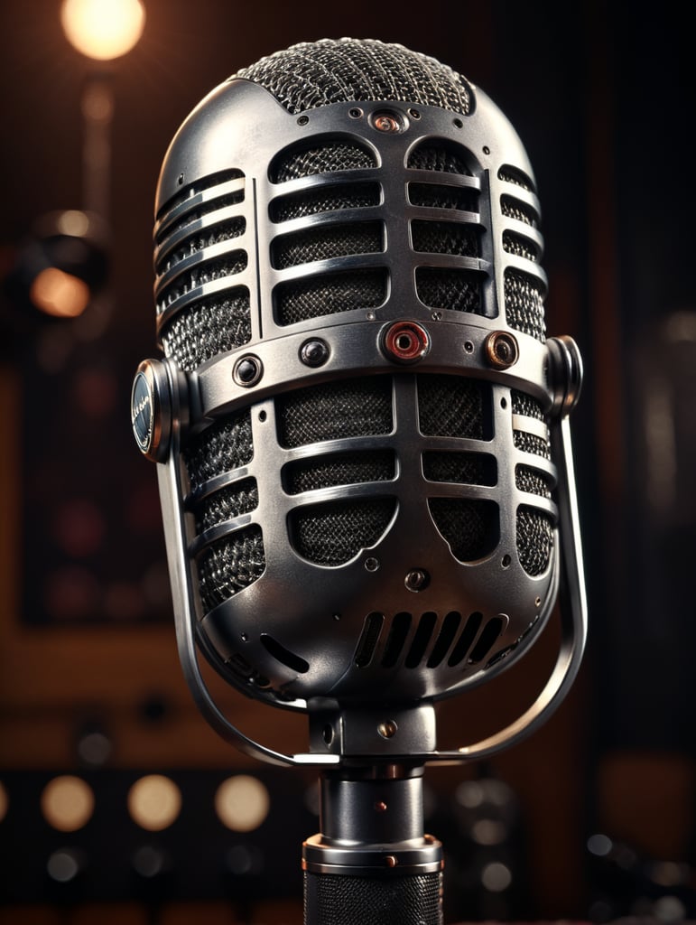 microfono vintage con cara y cuerpo de rock de los 90