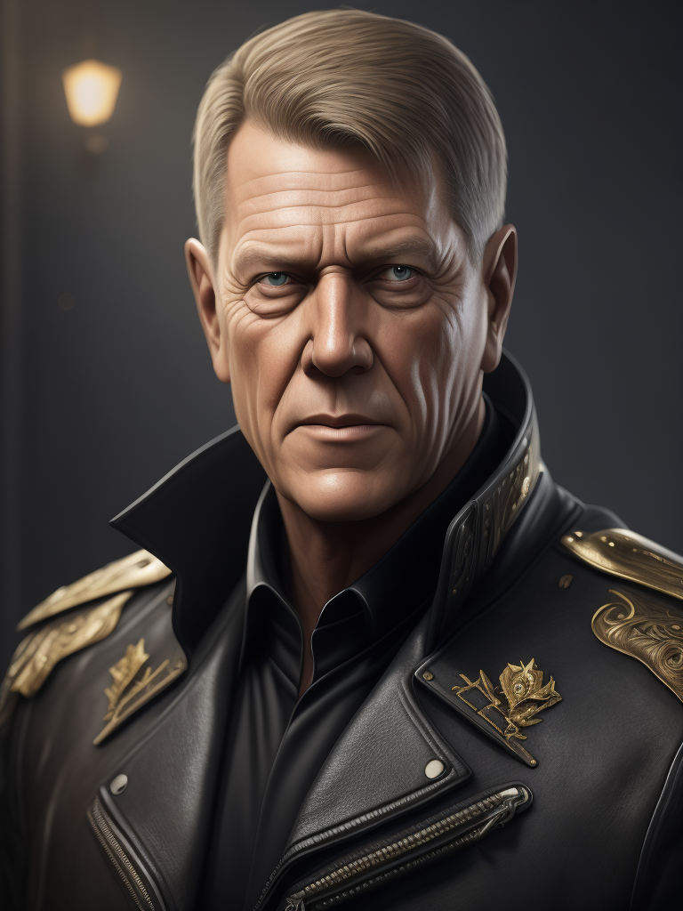 klaus iohannis president wearing black leather jacket