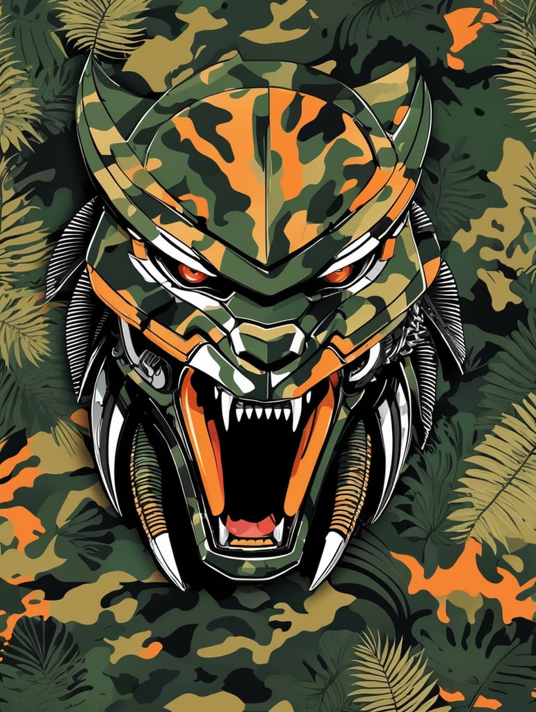 predator camouflage pattern, vector art, modern