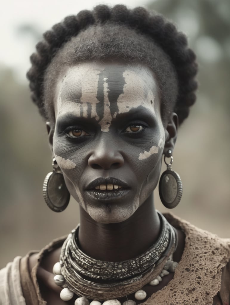 Beautiful african zombie