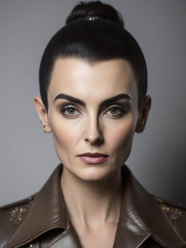 Sinead O'Connor black latex, ultra photo realistic, HD