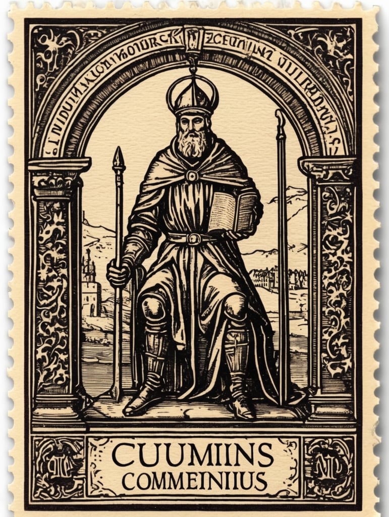 Medieval style stamp ex libris œcumenius