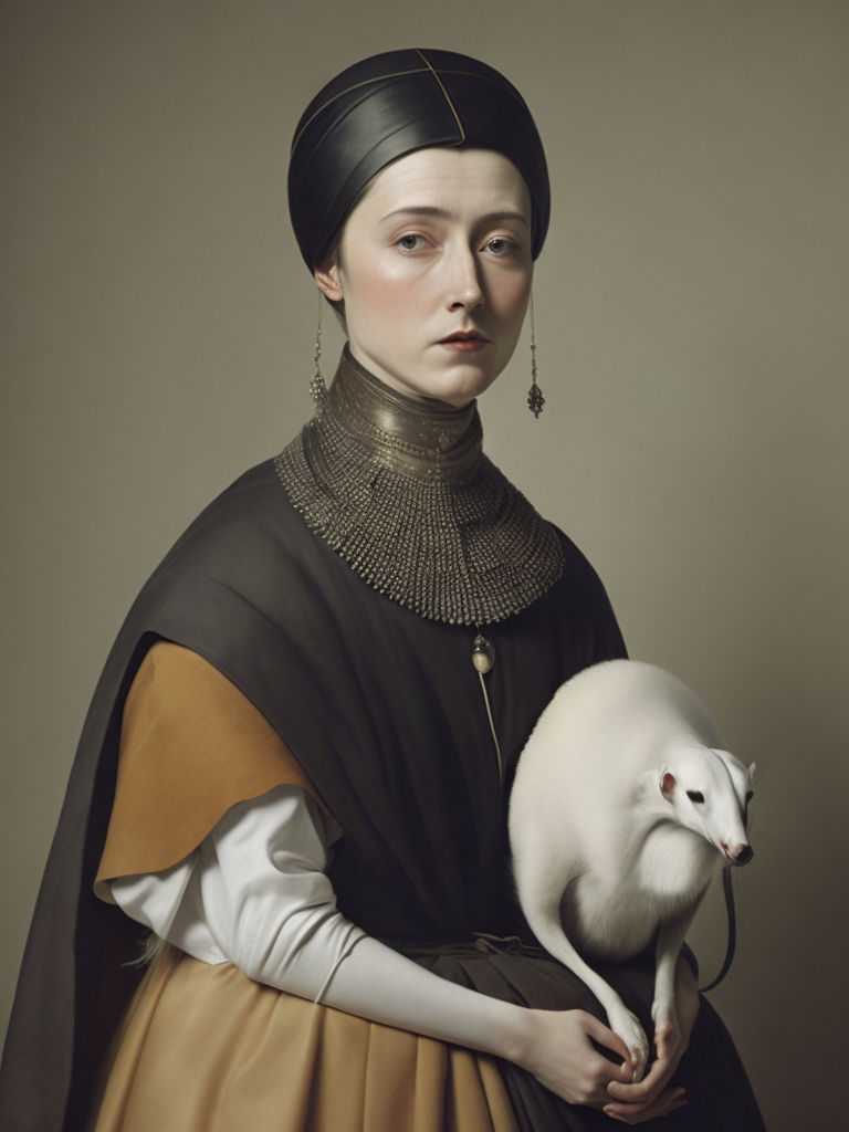 Dama con l'ermellino style of Hieronymus Bosch