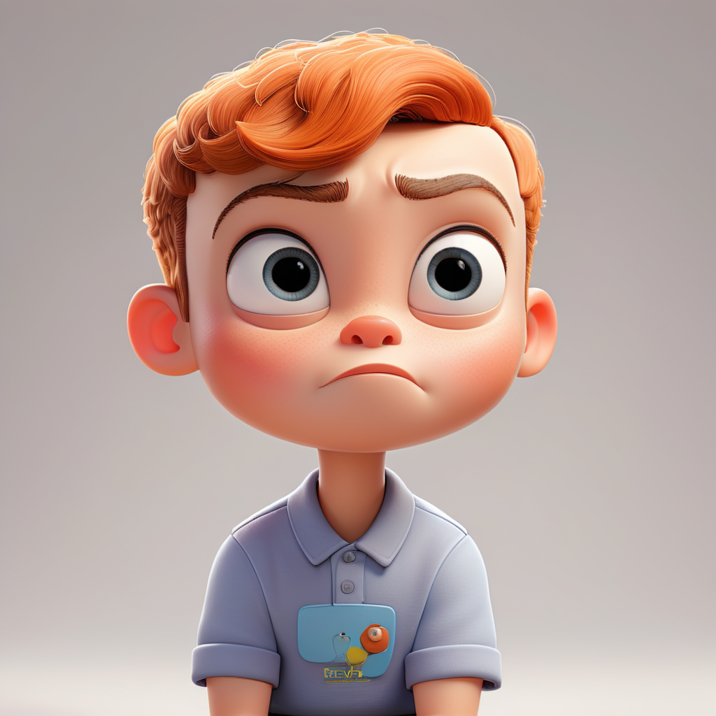 3d child on chair icon on white background with sharp edge , clear, isolated, white background, center of the canvas