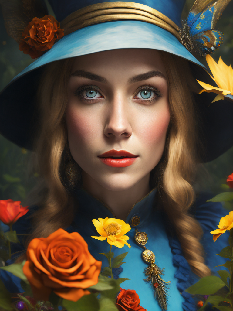 Alice in wonderland, vivid colors, wide angle, super highly detailed, professional digital painting, concept art,