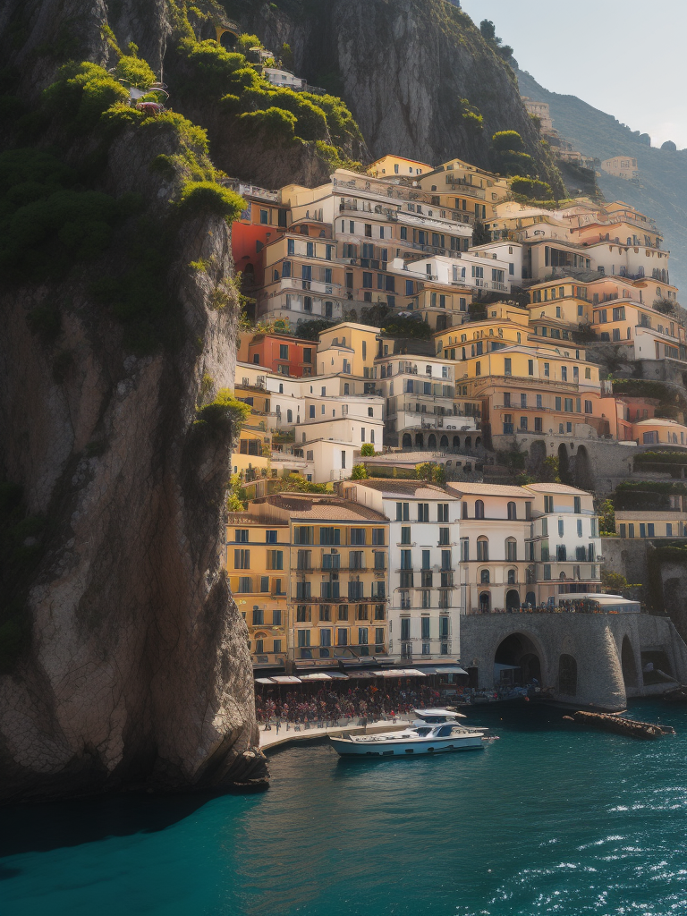 amalfi coast, Vibrant colors, High detail,
