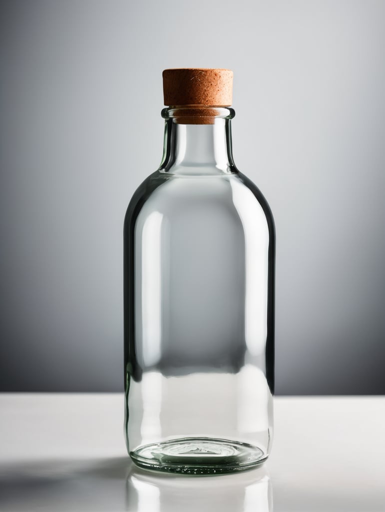 Photo of a Glass Bottle, Empty, Clean, Clear