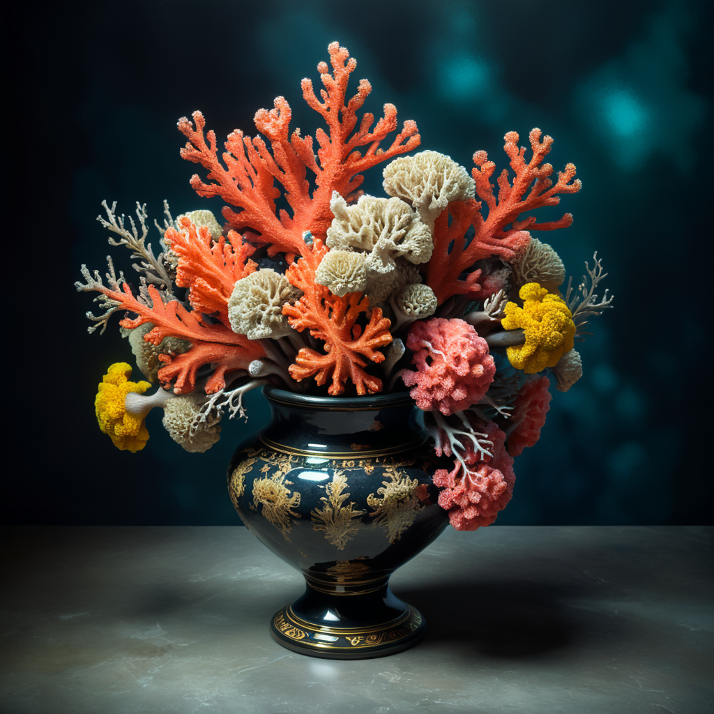 a bouquet of beautiful corals in a vase