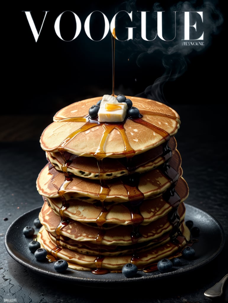 A stack of pancakes on the cover of Vogue