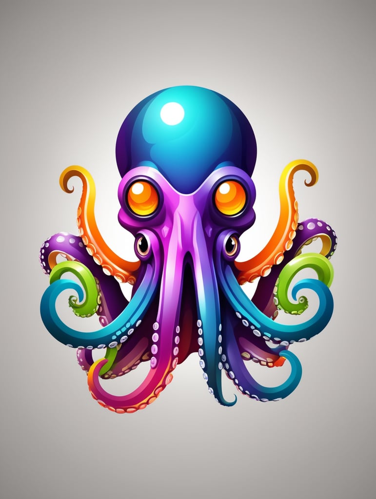 Octopus logo, bright colors, Gaming Logo, vector image