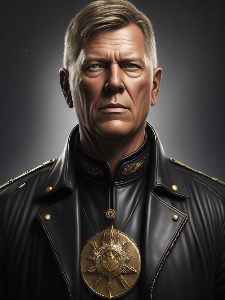 klaus iohannis president wearing black leather jacket