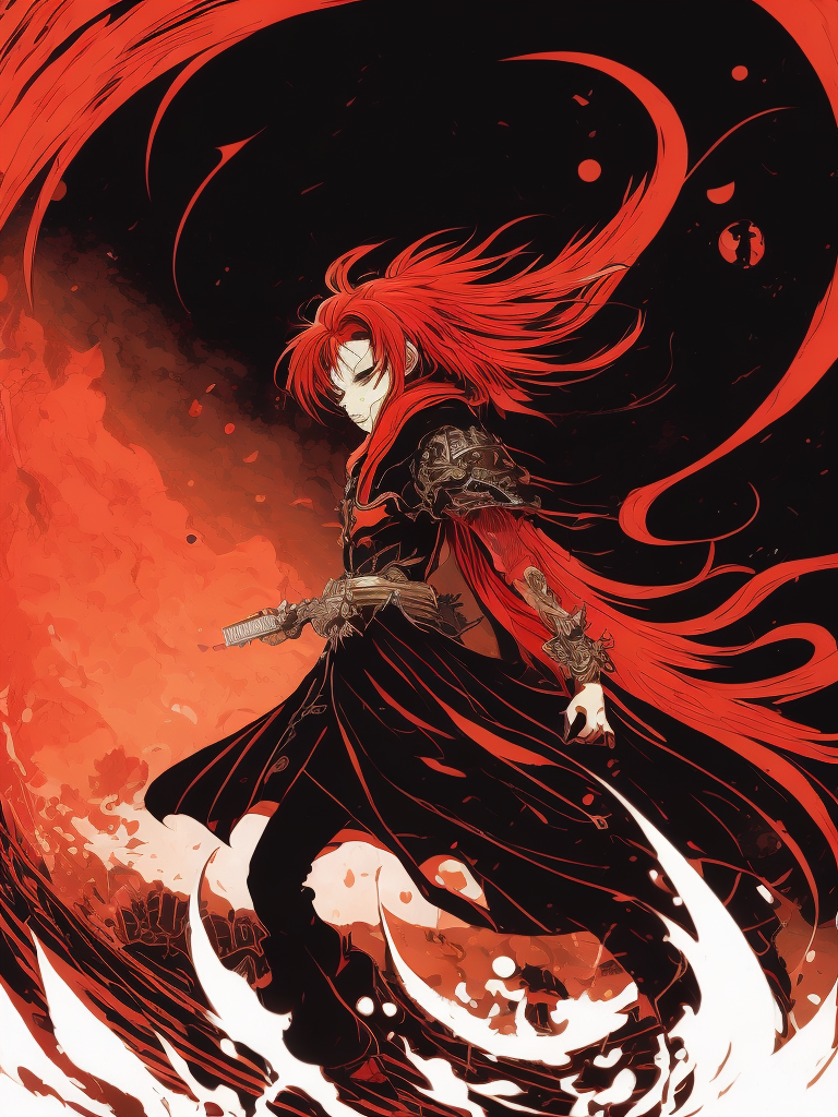 90s anime vintage anime a horror samurai dead, kitsune flying out of city in japanese style in black and red ink with some black ink sadness melting skeleton splash dark side melting red dance soft red transparent hair girl falling into a black swirl splash soft pink cloud hole ukiyo - e, radiant light, detailed and intricate environment trending, beautiful, stunning abstraction at birth by moebius art line style. by james jean and shusei nagaoka, acrylic on canvas, surrealism, neoclassicism, renaissance, hyper realistic, outline detail, line art, ultra detailed, cell shaded, minimalism