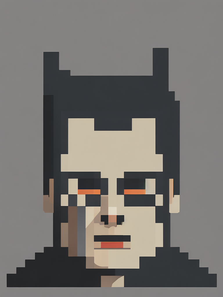 8-bit Pixel art, vector art, flat colours, square bog pixels, Elon Musk portrait, flat grey background.