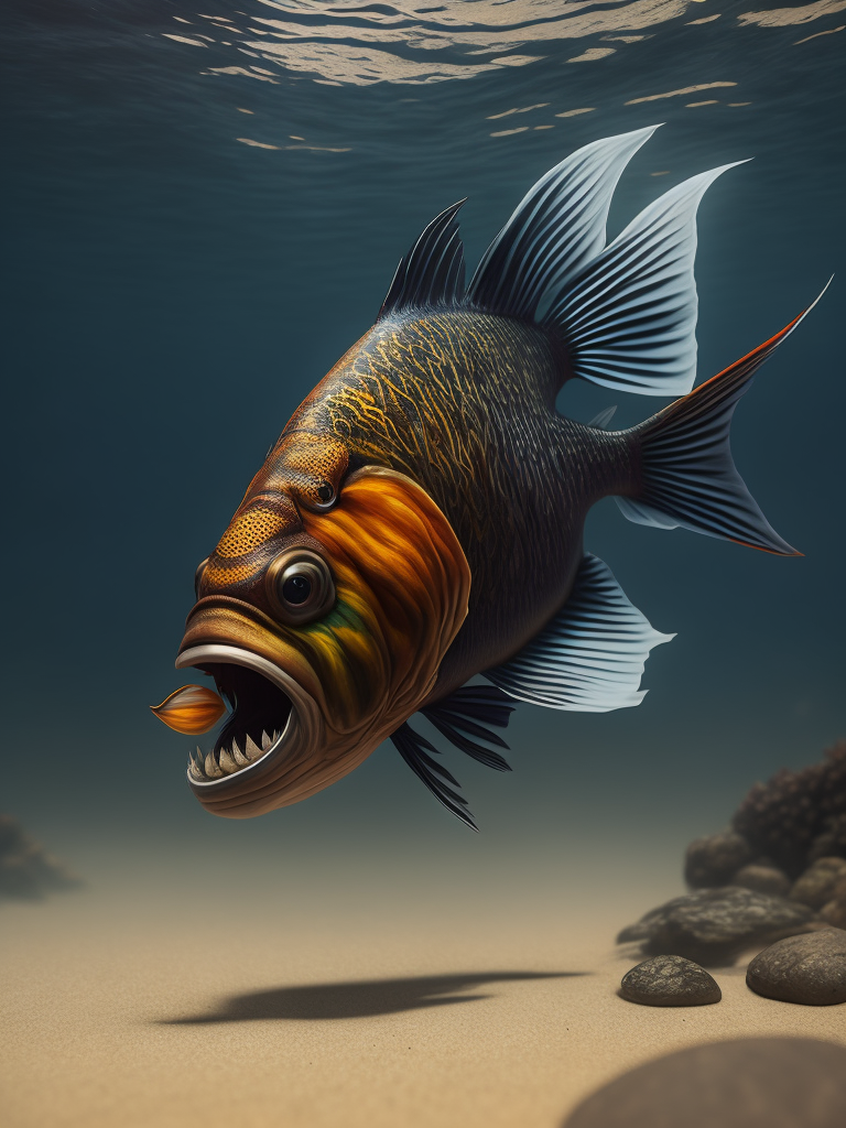 a Rastafarian fish smoking on the beach