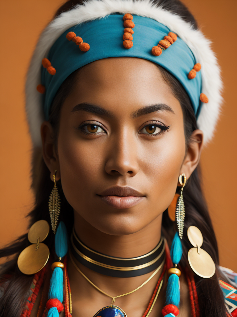 native american woman 19 years old in national dress