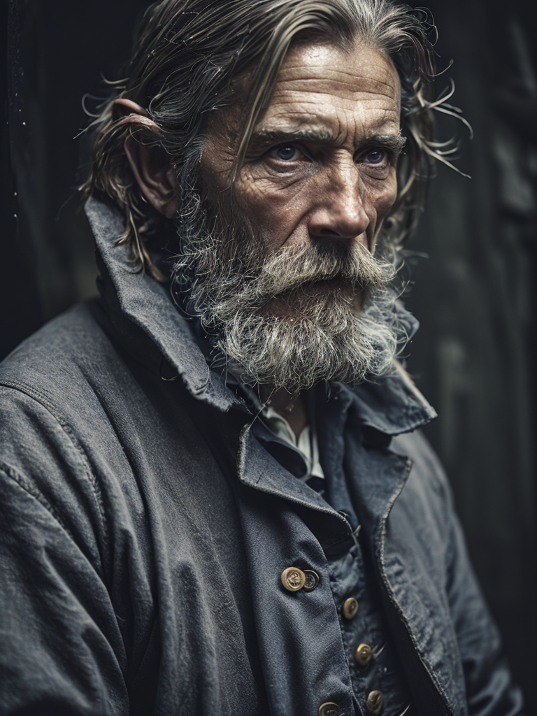a wet plate photograph of a grizzled old sea captain
