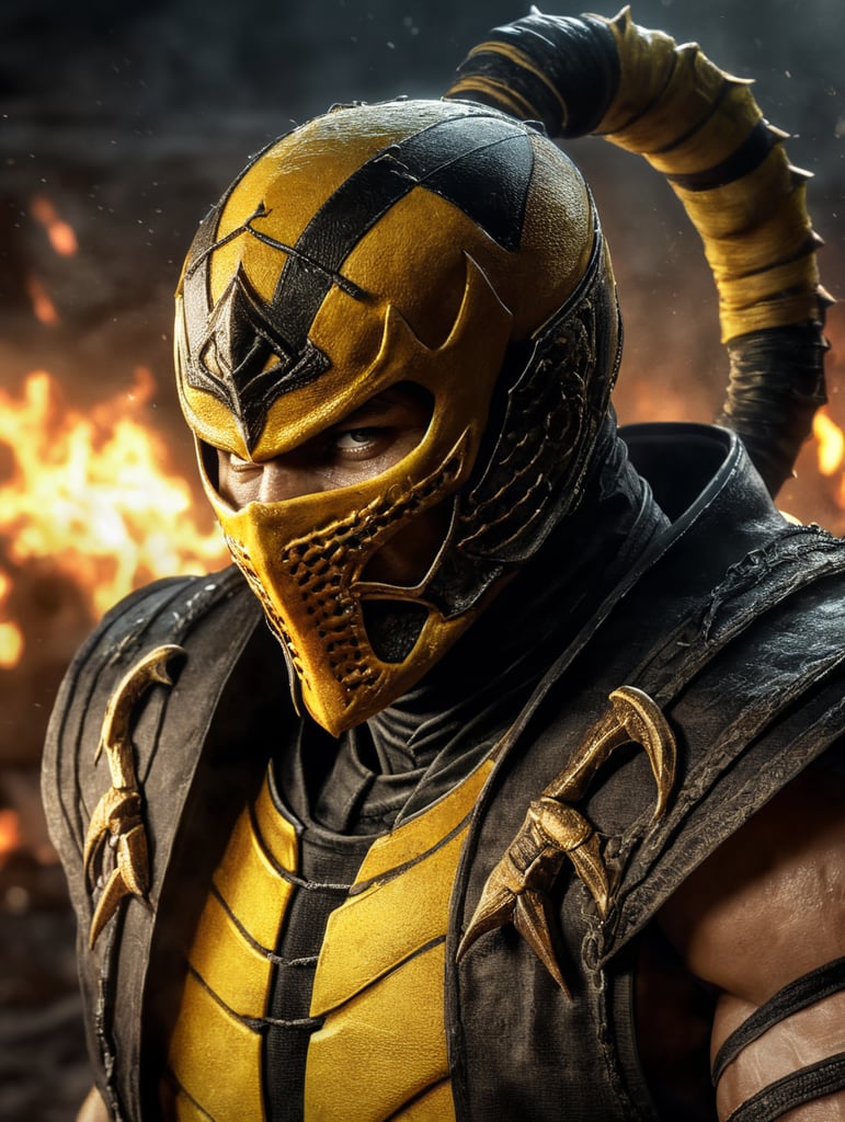 Scorpion is a character in the Mortal Kombat fighting game series portrait