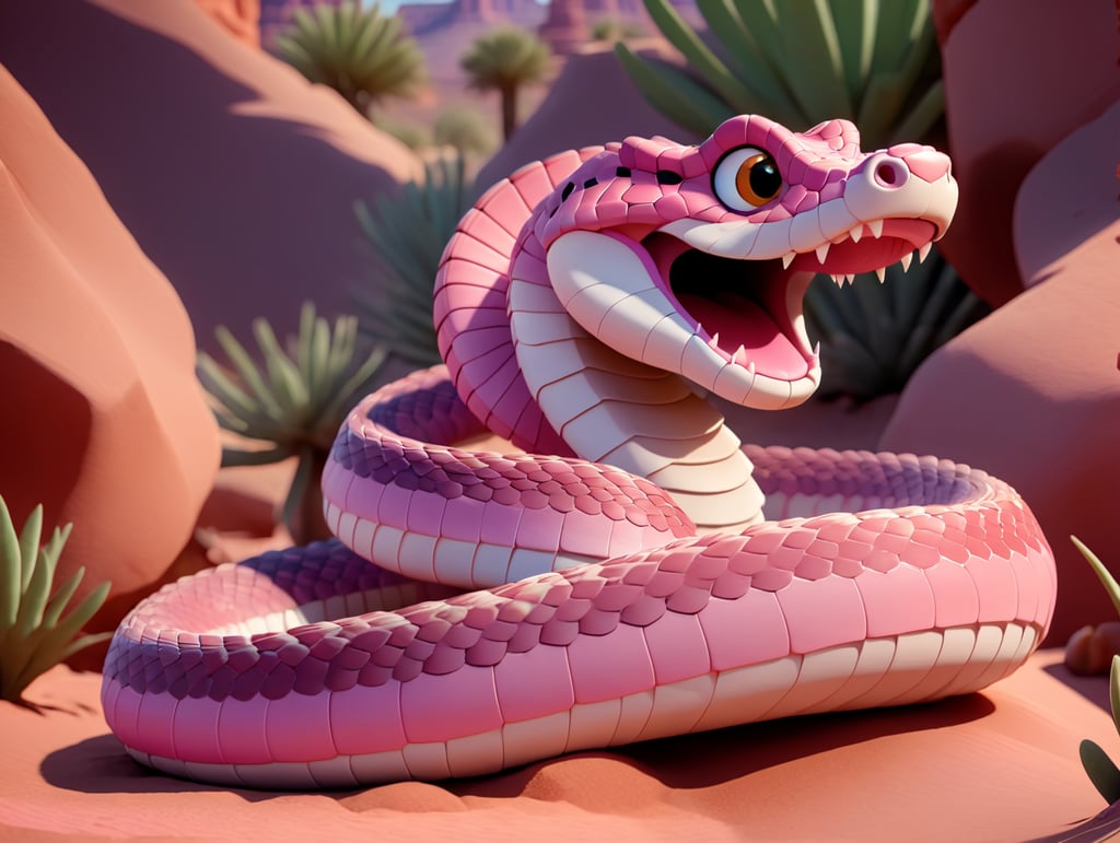 grand canyon pink rattlesnake in the desert