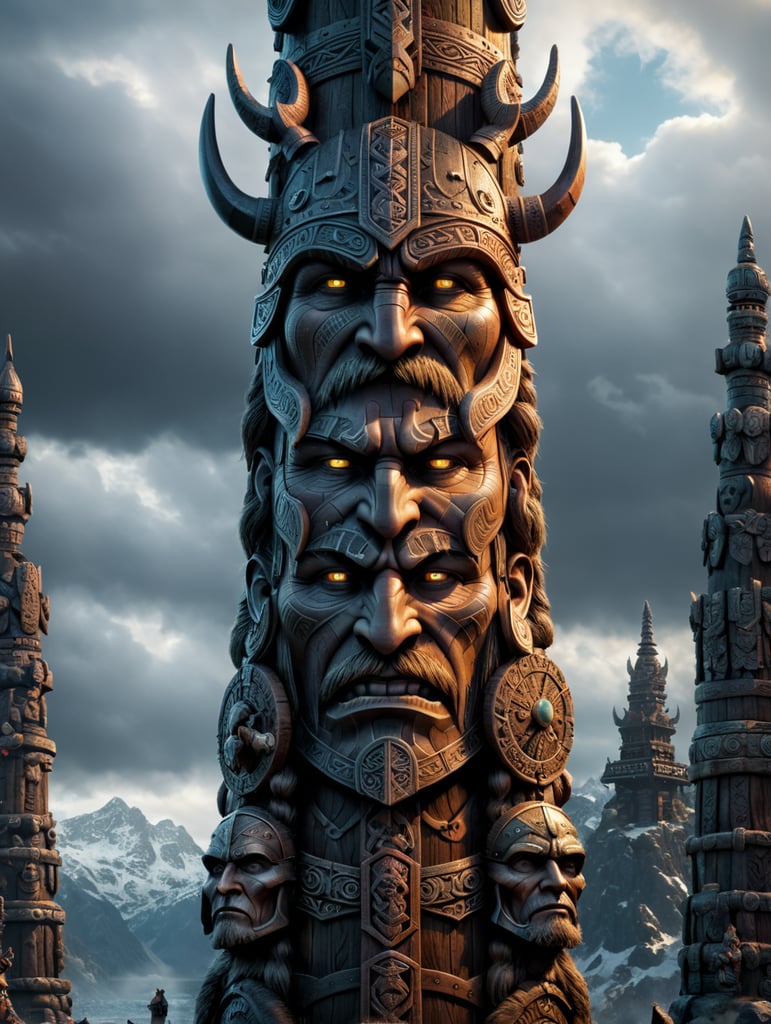 viking totem pole