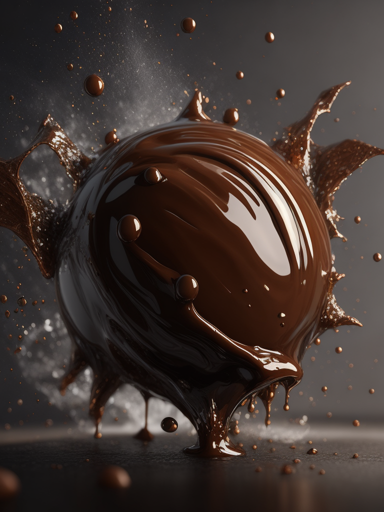 chocolate splash realistic photography high details