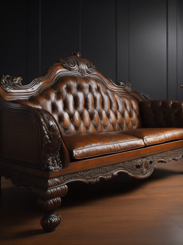 deep carved sofa, deep atmosphere, Chinese style, sharp on details