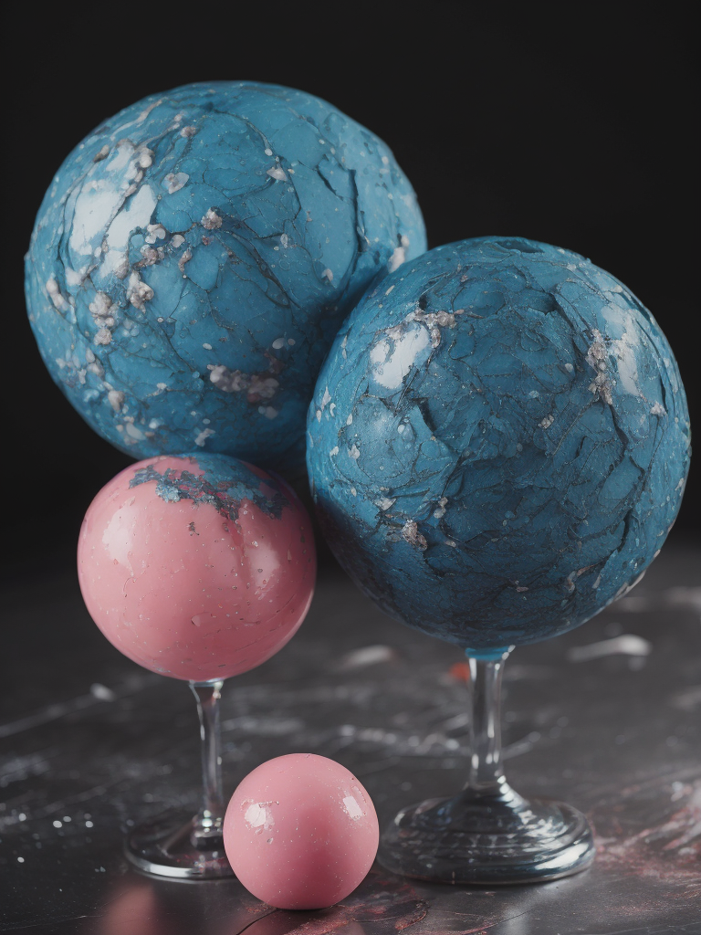 balls of unstirred paint marbling floating loosely in a empty photo studio, Emulsified, bubbles, liquids, oil layered on top, unmixed, studio lighting , mostly pink and light blue, but also some slightly deep white colours, trending on artstation, swirly, slick , powder, deep creases, relief, intricate, hdr, bokeh, photography, high entropy, 2 huge balls